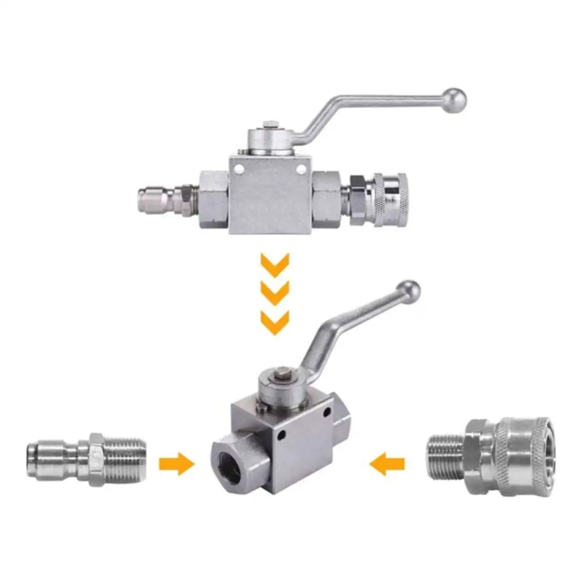 Stainless Steel Ball Valve With 3/8" Quick Connect